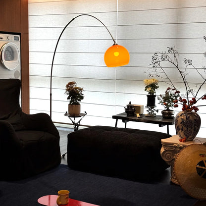 Floor Lamp Curved Adjustable Height Warm Ambient Light