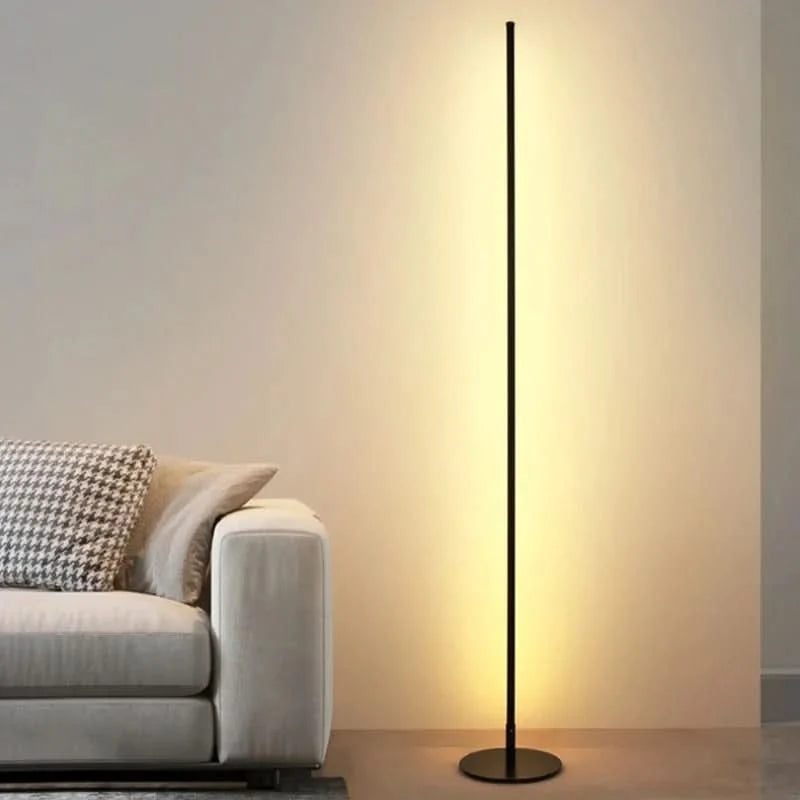 Floor Lamp Slim Dimmable Warm White LED Metal Body