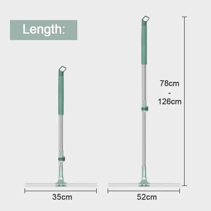 Floor Mop Telescopic Handle 180° Swivel Silicone Lip