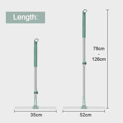 Floor Mop Telescopic Handle 180° Swivel Silicone Lip