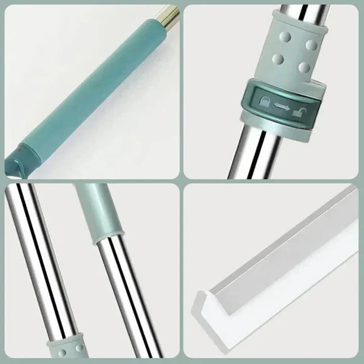 Floor Mop Telescopic Handle 180° Swivel Silicone Lip