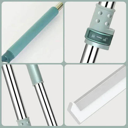 Floor Mop Telescopic Handle 180° Swivel Silicone Lip