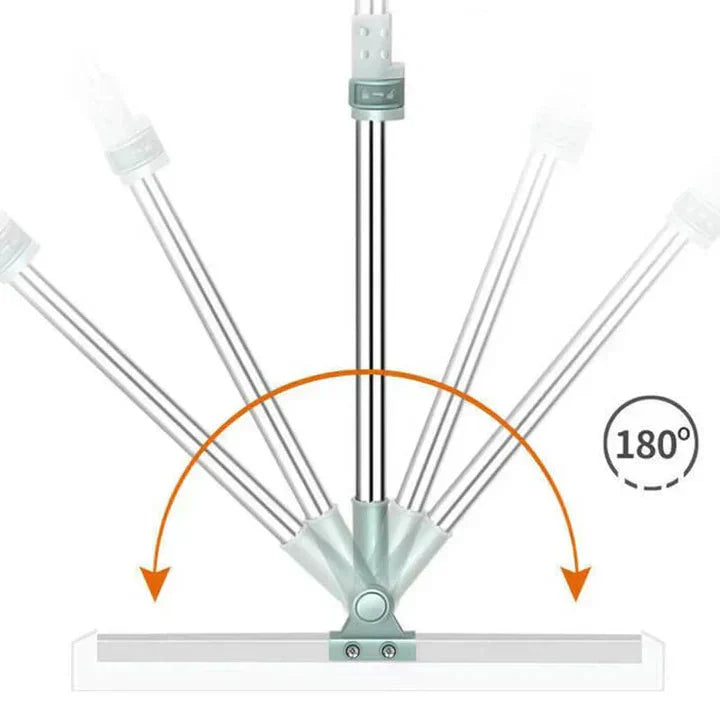 Floor Mop Telescopic Handle 180° Swivel Silicone Lip