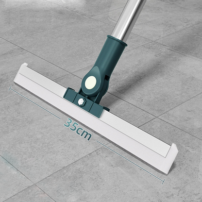 Floor Squeegee 180° Rotating Head Telescopic Handle Silicone Blade