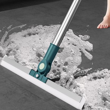 Floor Squeegee 180° Rotating Head Telescopic Handle Silicone Blade