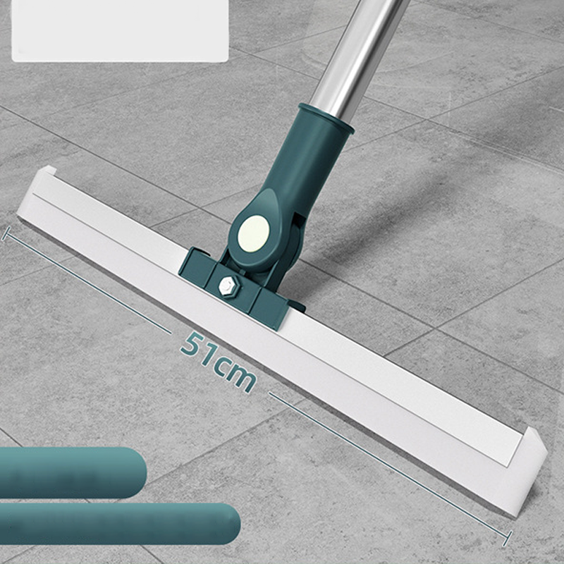 Floor Squeegee 180° Rotating Head Telescopic Handle Silicone Blade