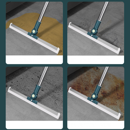Floor Squeegee 180° Rotating Head Telescopic Handle Silicone Blade