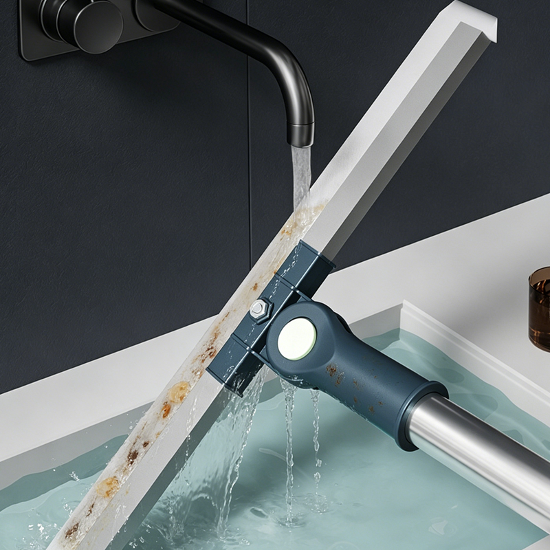 Floor Squeegee 180° Rotating Head Telescopic Handle Silicone Blade
