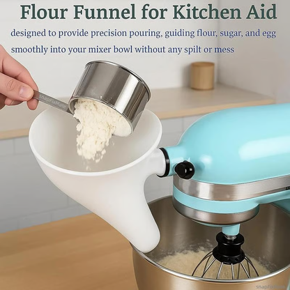 Flour Funnel Guided Spout Auxiliary Hub Fit