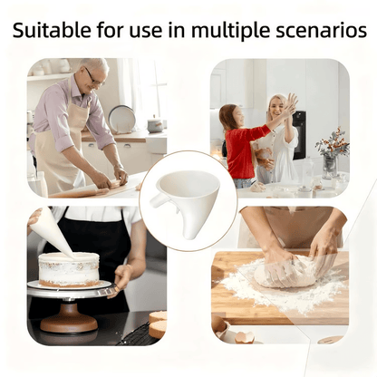 Flour Funnel Guided Spout Auxiliary Hub Fit