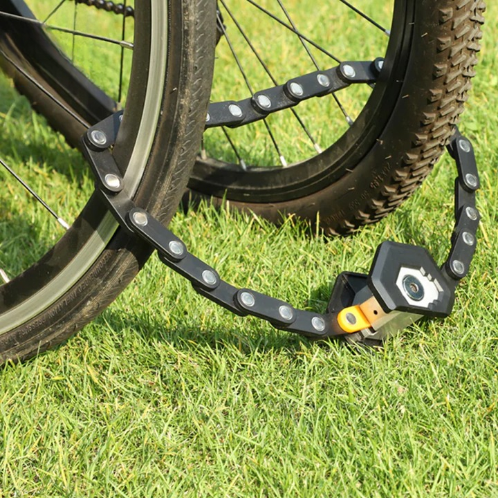 Foldable Bicycle Lock Hardened Alloy Steel & Drill-Resistant Cylinder