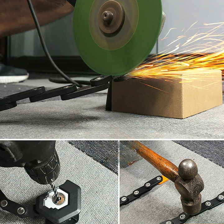 Foldable Bicycle Lock Hardened Alloy Steel & Drill-Resistant Cylinder