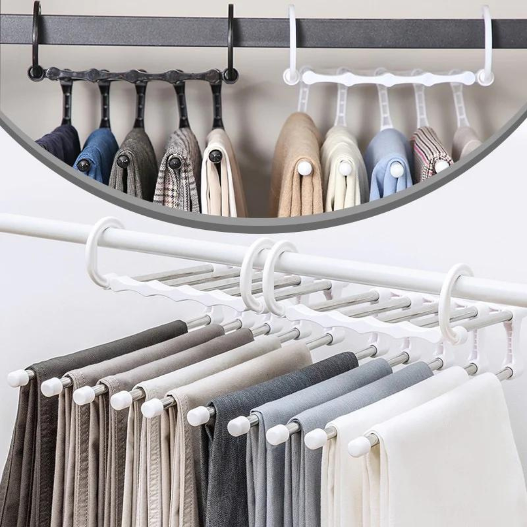 Foldable Clothes Hanger 5 Hooks Stainless Steel