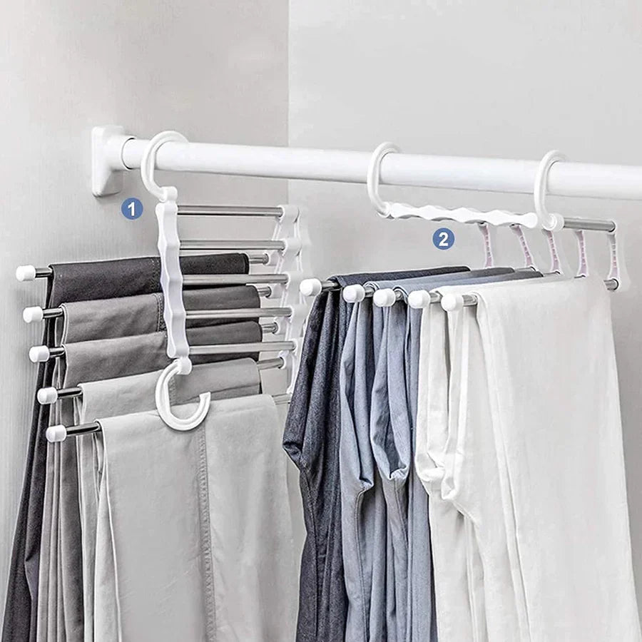 Foldable Clothes Hanger 5 Hooks Stainless Steel