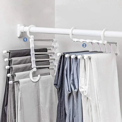 Foldable Clothes Hanger 5 Hooks Stainless Steel