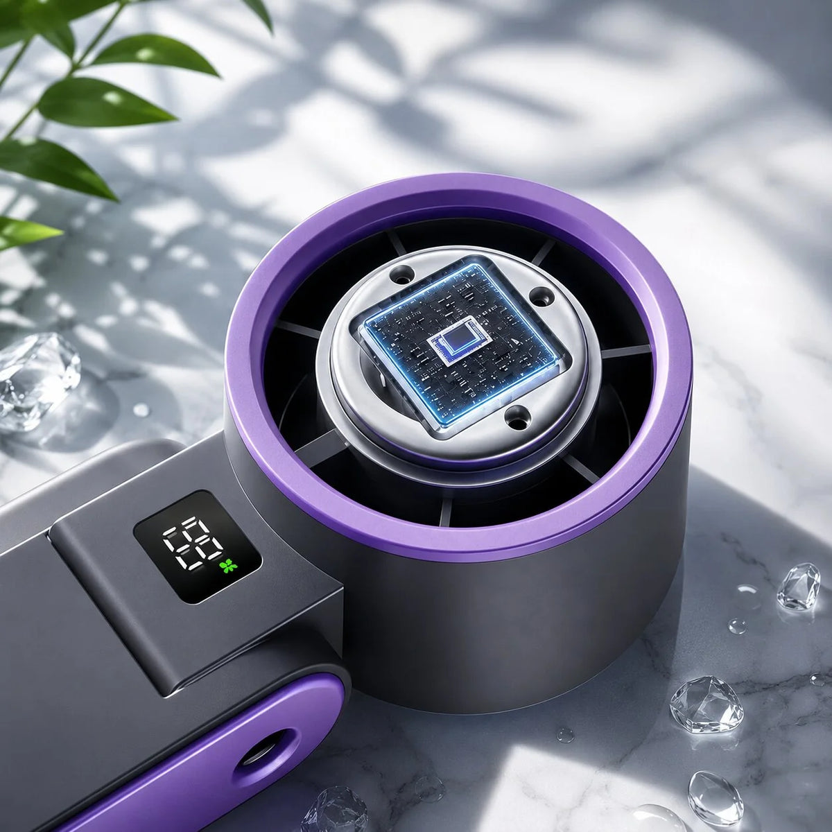 Foldable Handheld Fan Rechargeable LED Display & 100 Speeds