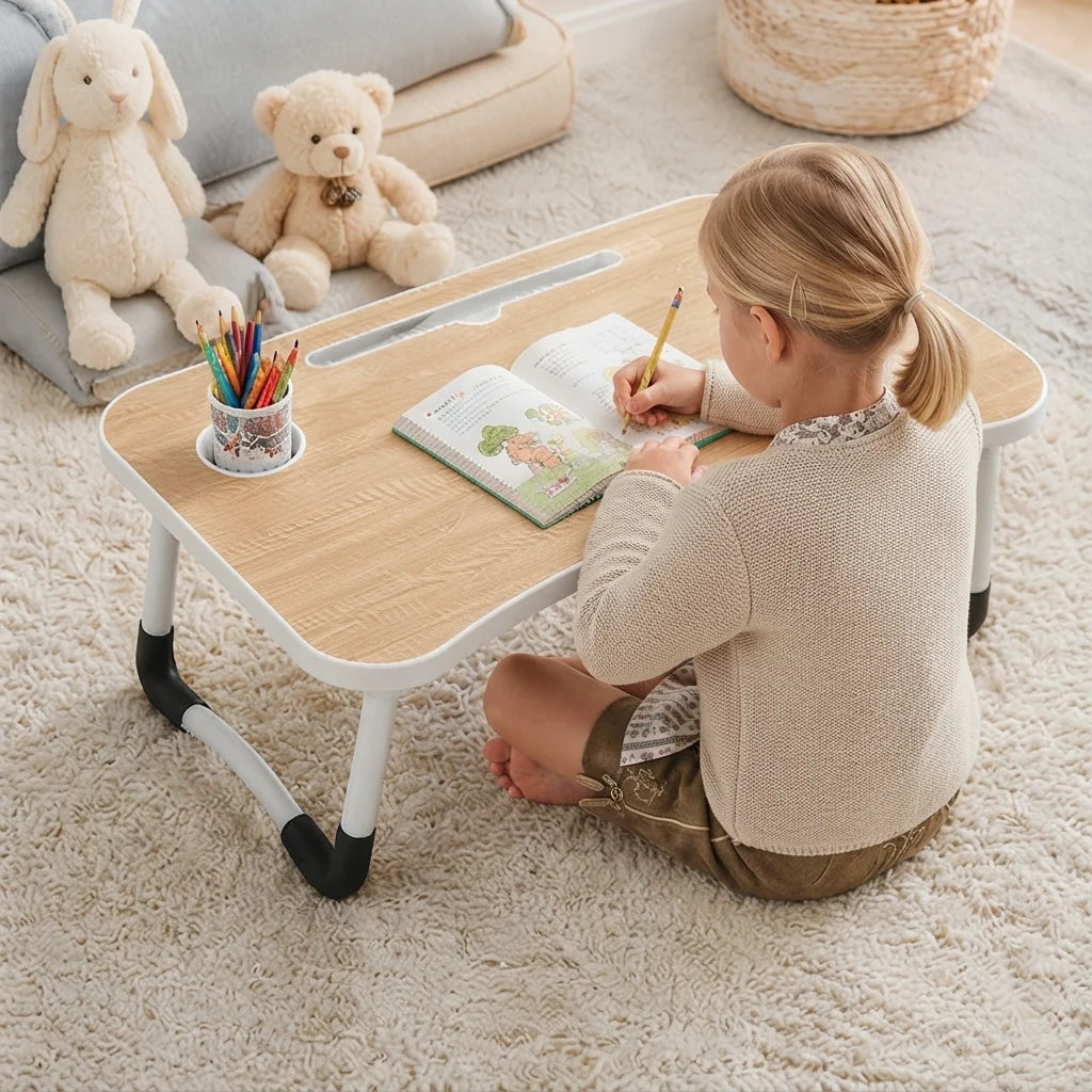 Foldable Lap Desk Cup Holder & Phone Slot