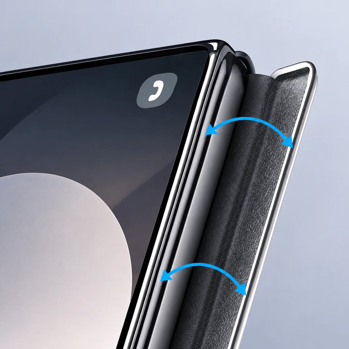 Foldable Phone Case Italian Leather Hinge Protection Rotating Kickstand