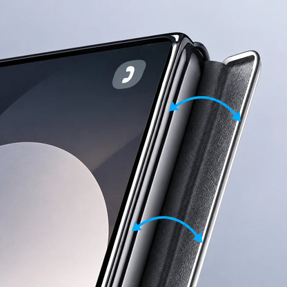Foldable Phone Case Italian Leather Hinge Protection Rotating Kickstand