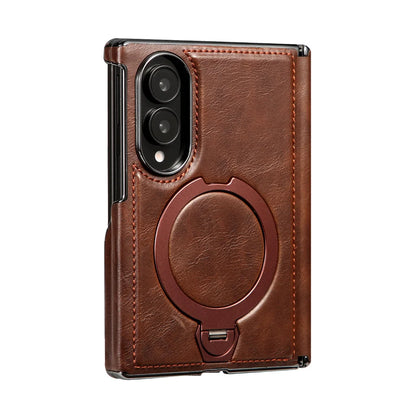 Foldable Phone Case Italian Leather Hinge Protection Rotating Kickstand