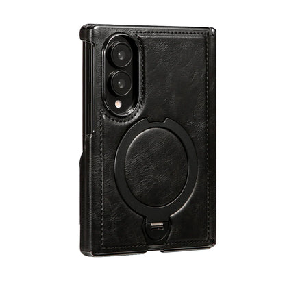 Foldable Phone Case Italian Leather Hinge Protection Rotating Kickstand