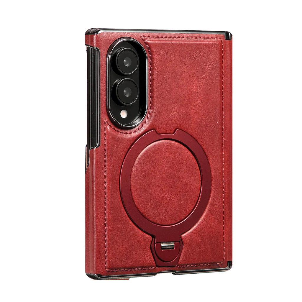 Foldable Phone Case Italian Leather Hinge Protection Rotating Kickstand
