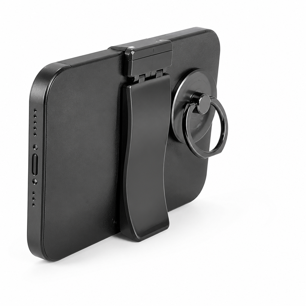 Foldable Back Clip & Finger Ring Phone Holder (360° Rotation)
