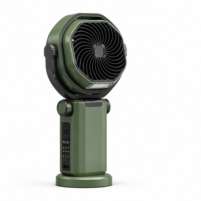 Foldable Portable Camping Fan with Integrated LED (Up to 30-Hour Battery)