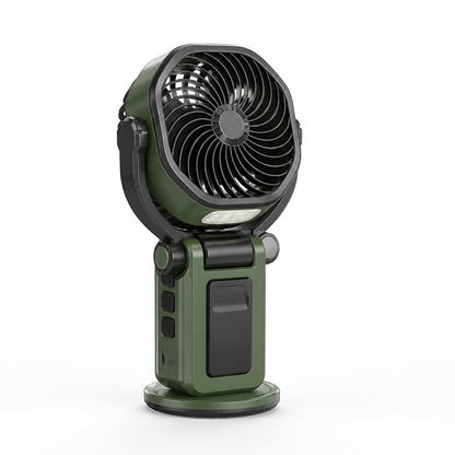 Foldable Portable Camping Fan with Integrated LED (Up to 30-Hour Battery)
