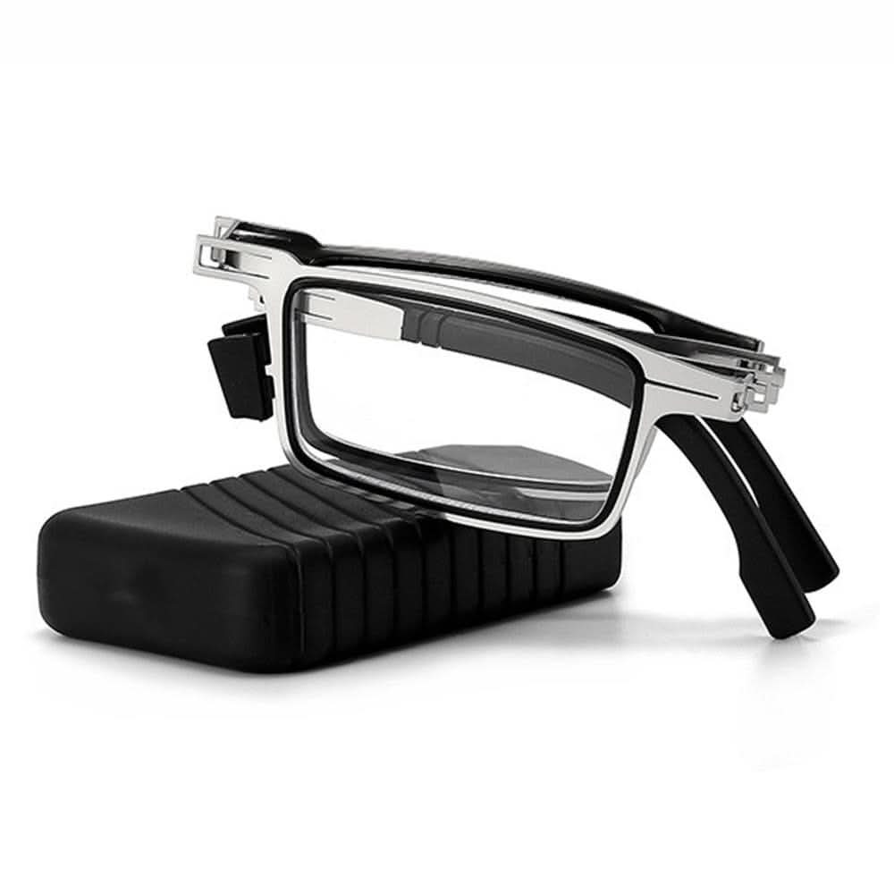 Foldable Reading Glasses Metal Frame Blue Light Option