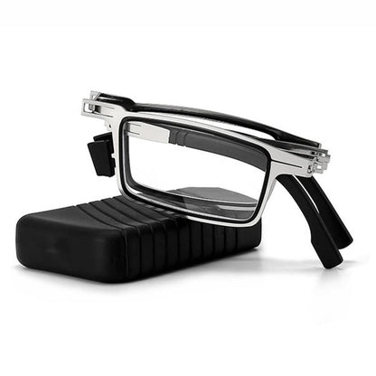 Foldable Reading Glasses Metal Frame Blue Light Option