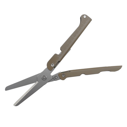 Foldable Scissors Stainless Steel Integrated Ruler & Lever Tip