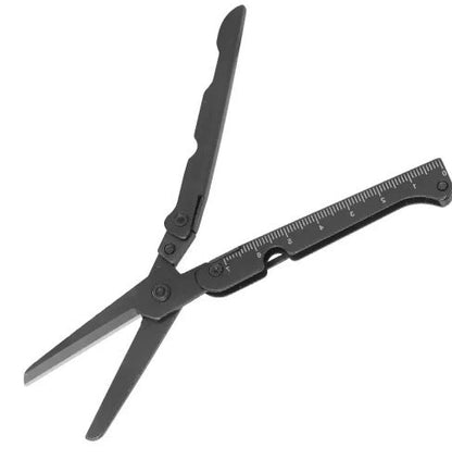 Foldable Scissors Stainless Steel Integrated Ruler & Lever Tip