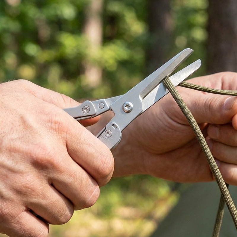 Foldable Scissors Stainless Steel Integrated Ruler & Lever Tip