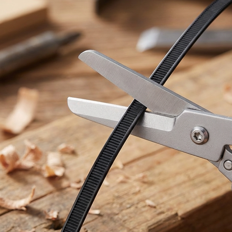Foldable Scissors Stainless Steel Integrated Ruler & Lever Tip