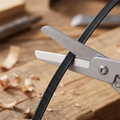 Foldable Scissors Stainless Steel Integrated Ruler & Lever Tip