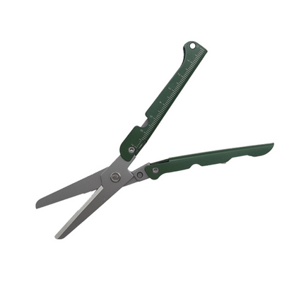 Foldable Scissors Stainless Steel Integrated Ruler & Lever Tip