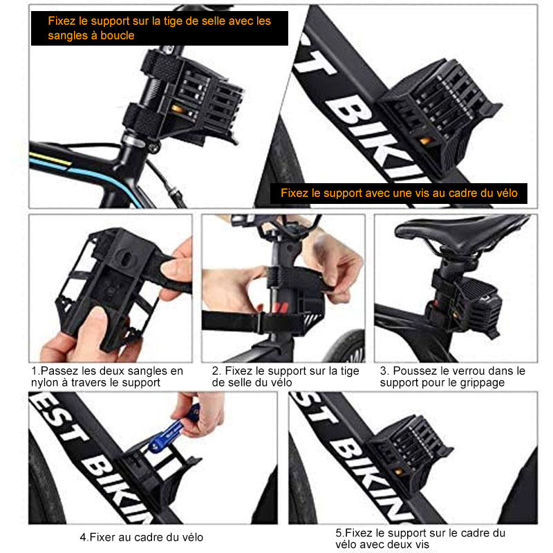 Folding Bicycle Lock Compact Saw-Resistant Zinc Alloy Frame Mount