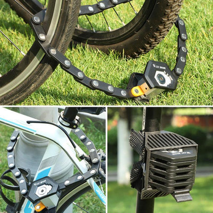 Folding Bicycle Lock Compact Saw-Resistant Zinc Alloy Frame Mount