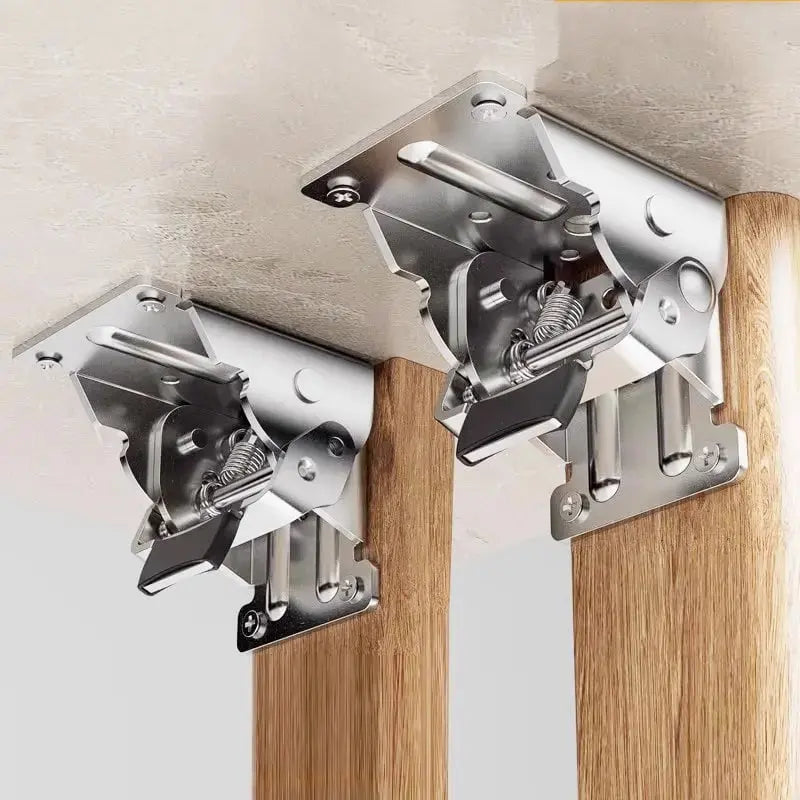 Folding Bracket Set of 2 Auto-Lock Steel 496 lb