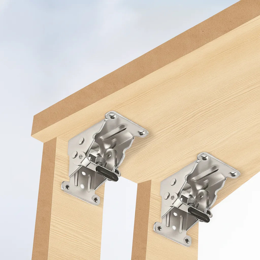 Folding Bracket Set of 2 Auto-Lock Steel 496 lb