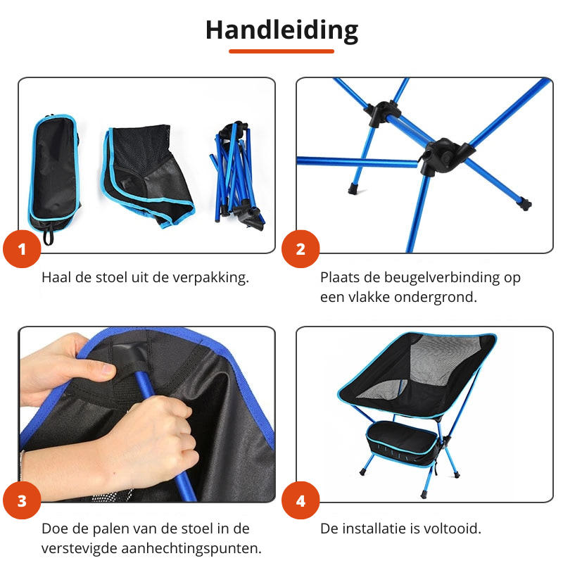 Folding Camping Chair Ultralight Aluminum Frame & Breathable Mesh