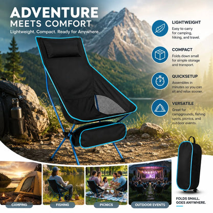Folding Camping Chair Ultralight & Compact Quick Setup