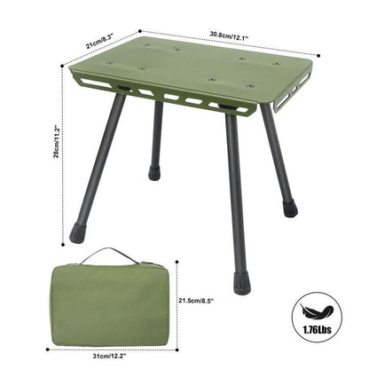 Folding Camping Stool Convertible Table & Seat Lightweight Aluminum