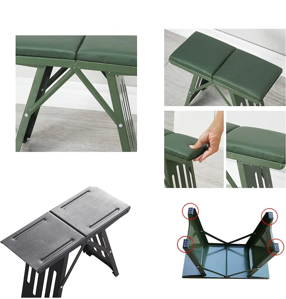 Folding Camping Stool Ultralight Steel Frame & Polyester Seat