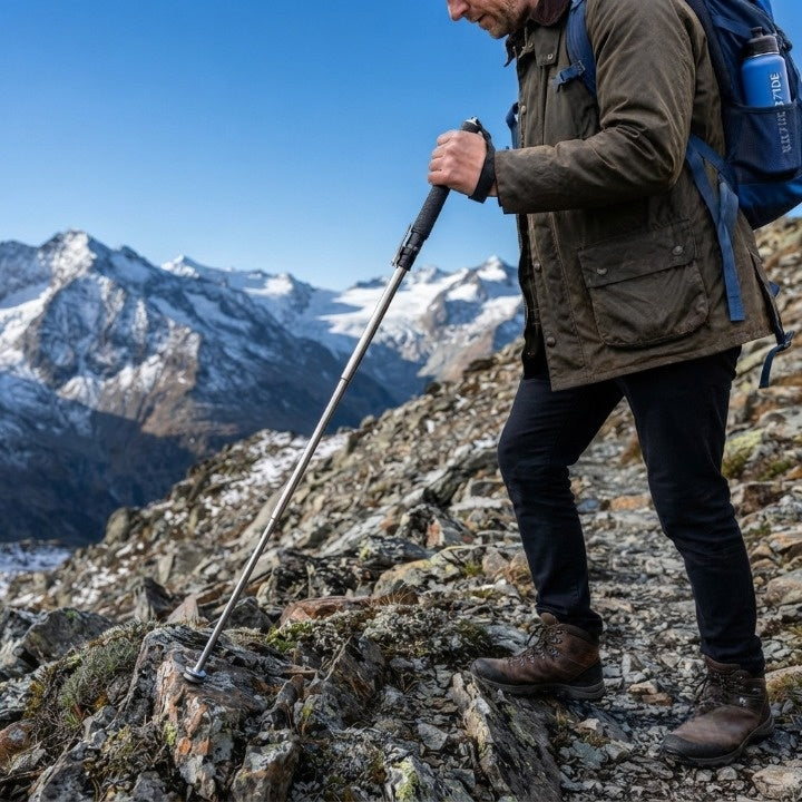 Folding Hiking Stick Auto Pop-Up & Anti-Slip Grip