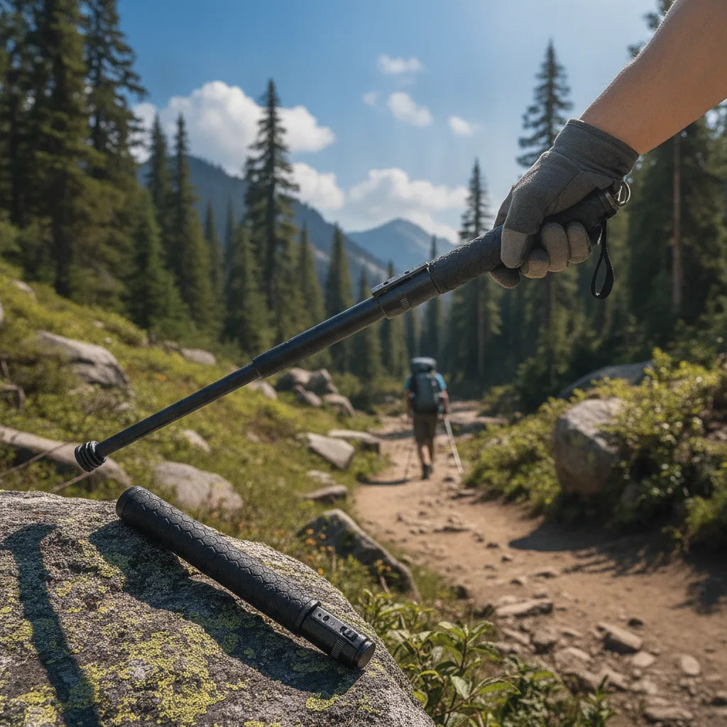 Folding Hiking Stick Auto Pop-Up & Anti-Slip Grip