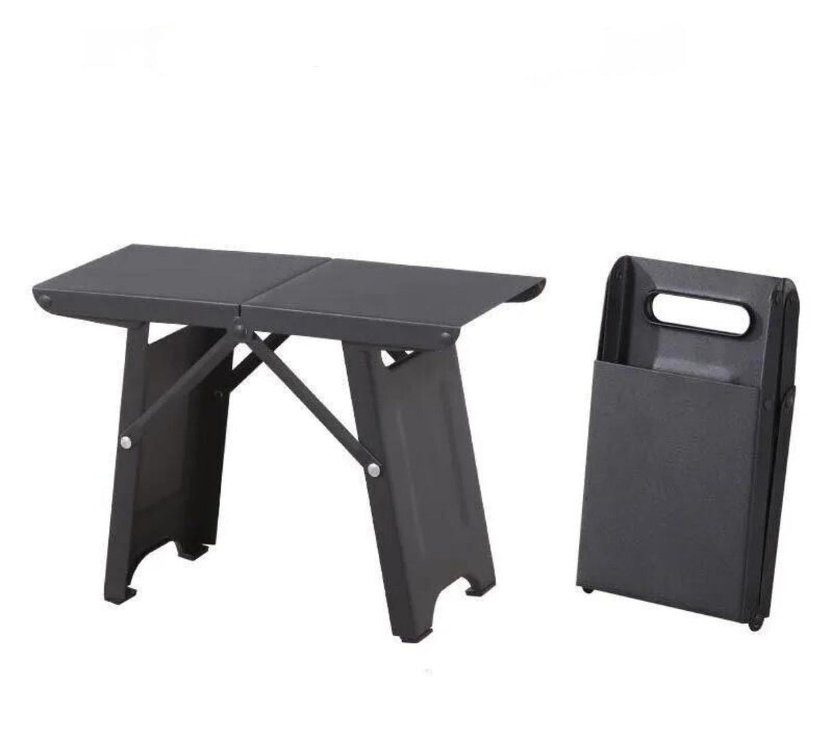 Folding Outdoor Stool Aluminum Frame Weather-Resistant Supports 265 lb