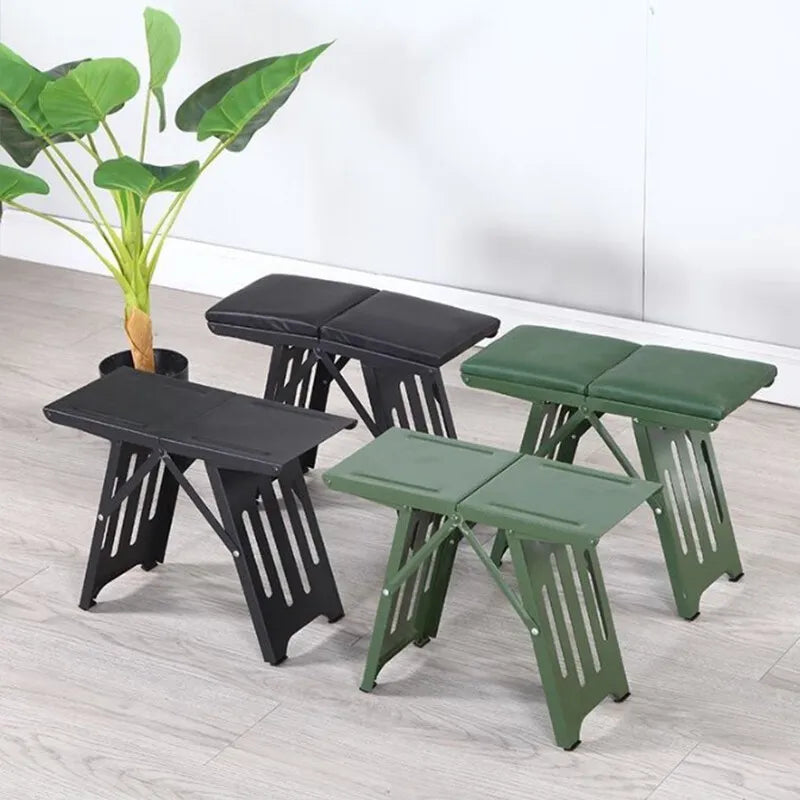 Folding Outdoor Stool Aluminum Frame Weather-Resistant Supports 265 lb