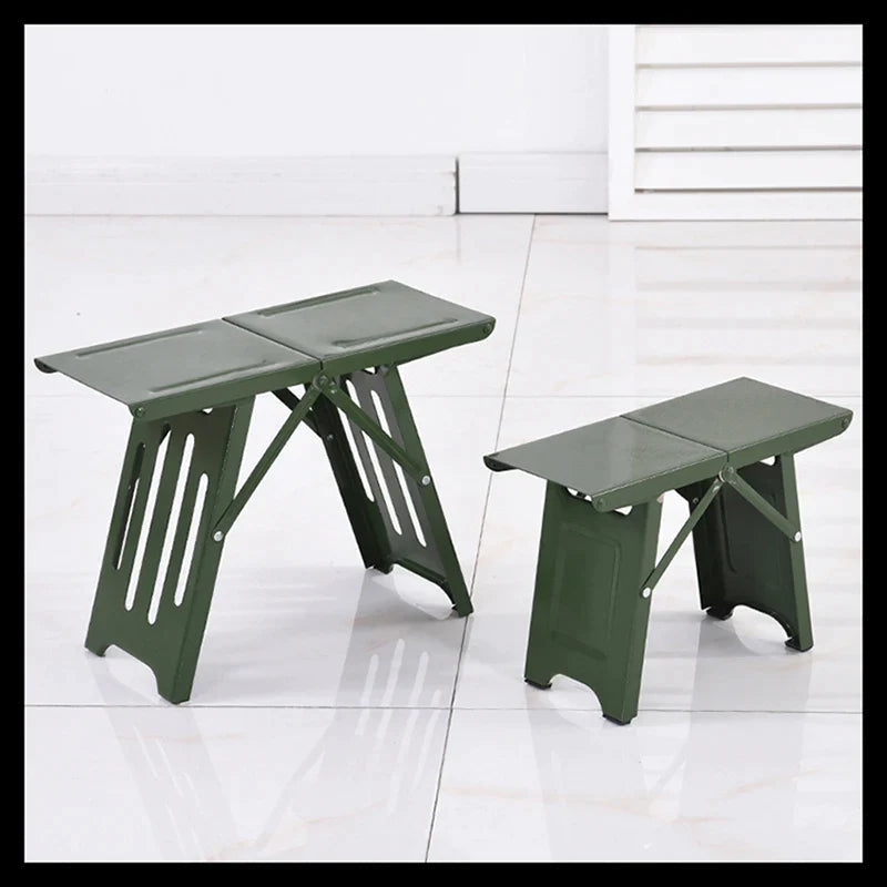 Folding Outdoor Stool Aluminum Frame Weather-Resistant Supports 265 lb